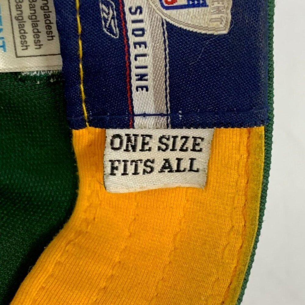 Reebok‎ Green Bay Packers Green Yellow NFL Football Fitted Cap One Size - Picture 8 of 9
